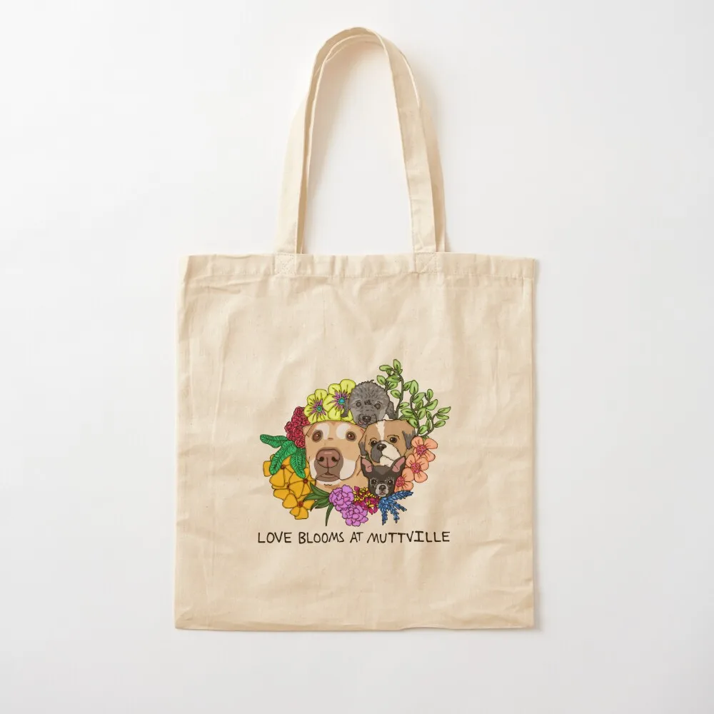 Love Blooms at Muttville! Tote Bag hand bag ladies Women's shopping bag shoping Canvas Tote