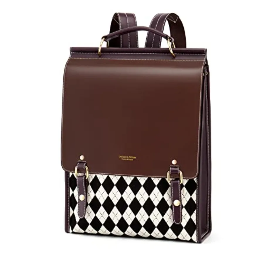 Mochila de cuero para mujer, bolso vintage de moda, mochila informal para la universidad, viajes, mochilas grandes.