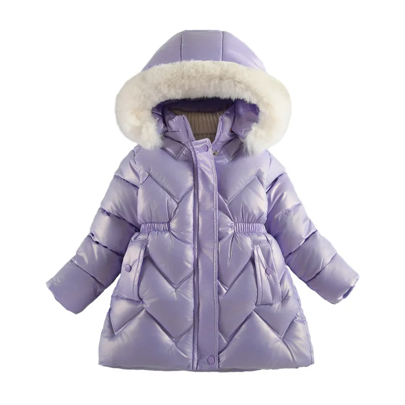 

New Style Girls' Winter Cotton Coat for Children -Thick and Filled with Soft Leather, Hooded Coat for Girls, Girls' Parka Jacket