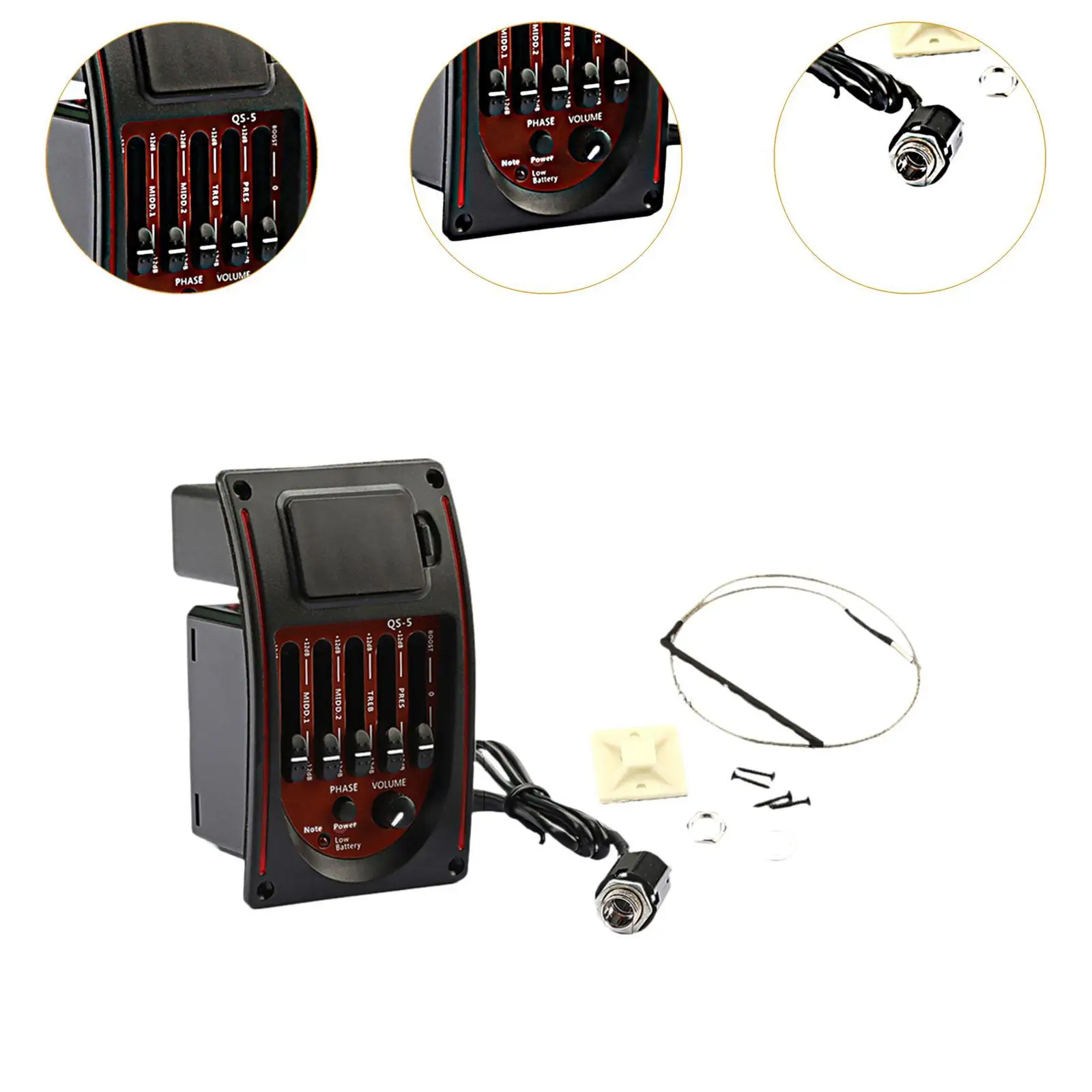 Enhanced Control Guitar Piezo Pickup EQ Equalizer with Tuner Volume for Music Studio Sound Improvement view 4