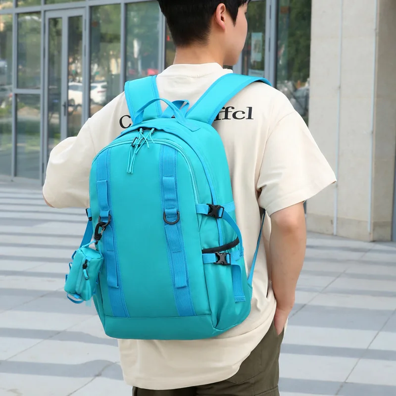 The same outdoor leisure backpack simple campus student schoolbag commuter computer travel backpack men and women