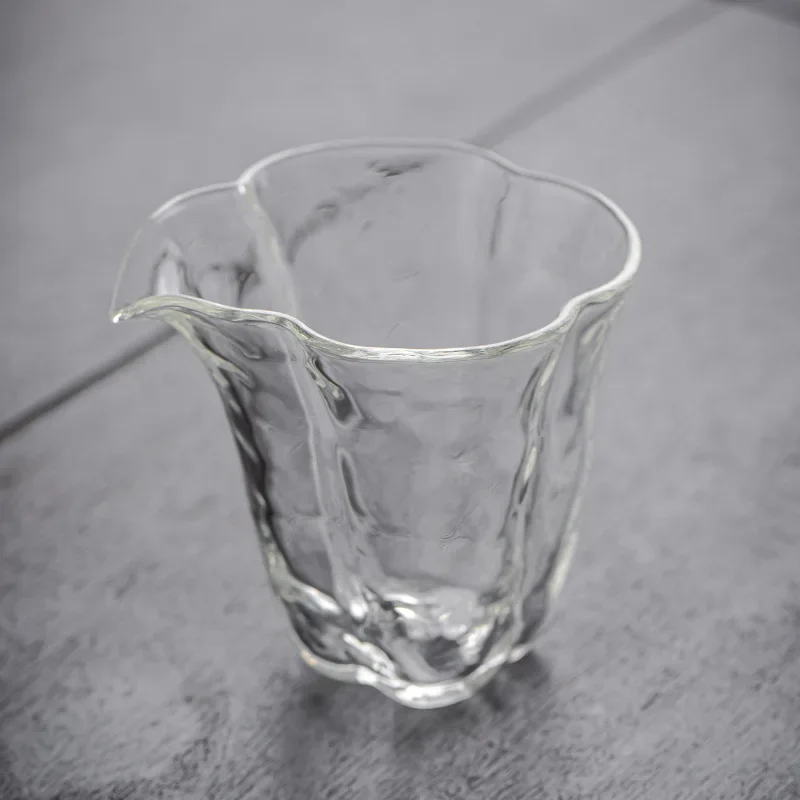 Hammer Pattern Begonia Glass Fair Cup Borosilicate Tea Pot Handmade Kung Fu Tea Set Heat-Resistant Tea Pitcher Gong Dao Bei