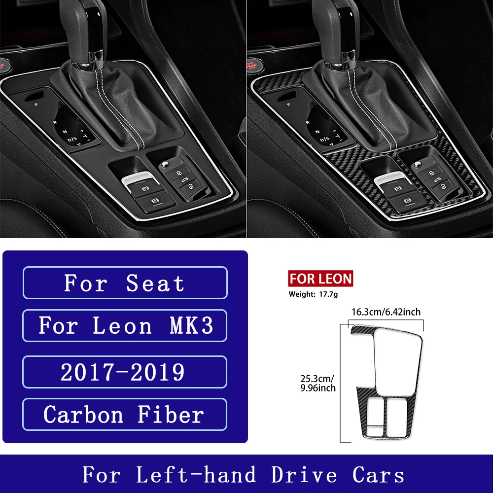 Voor Seat Leon MK3 2013-2020 Koolstofvezel Centrale navigatie radio AC CD versnellingspook deurpaneel Auto Accessoires Decoratieve Stickers