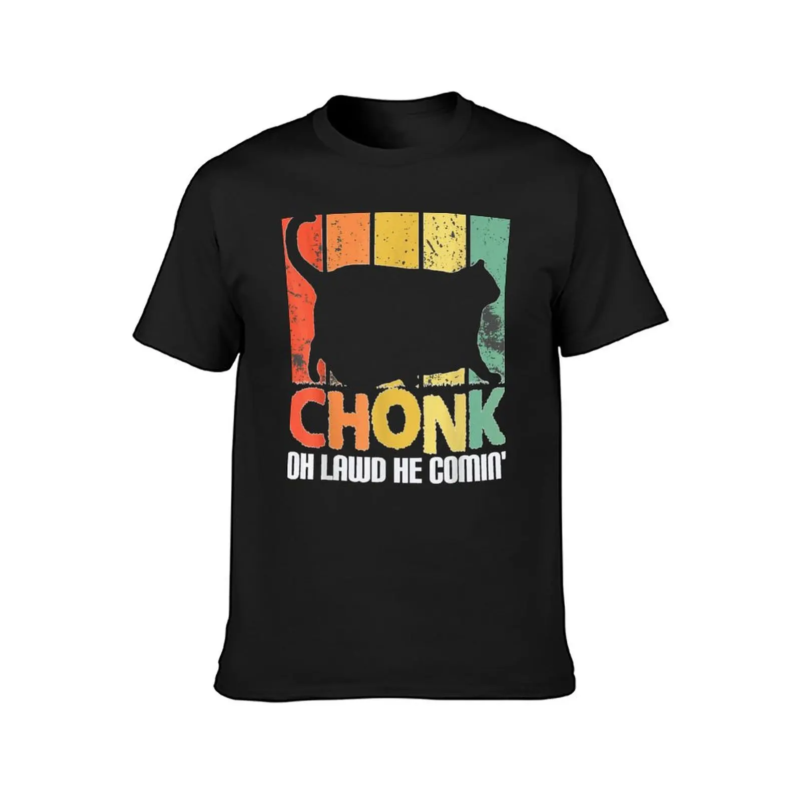 Intage Funny Chonk Scale Fun Cat Meme Oh Lawd Chonk Chart T-Shirt cute tops shirts graphic tees mens graphic t-shirts