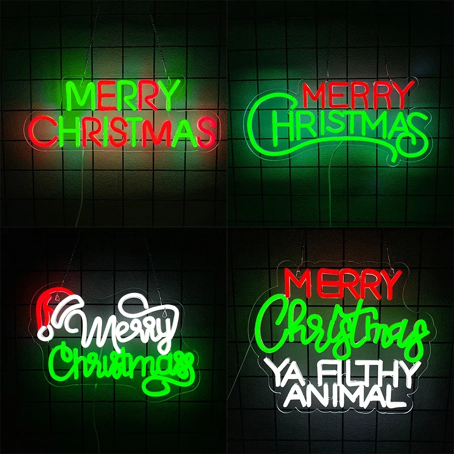 

Suitable For Christmas Parties, Bedrooms, Shop Windows, Bars, Club Wall Lamps, Gift Decor,Merry Christmas Led Neon Sign.
