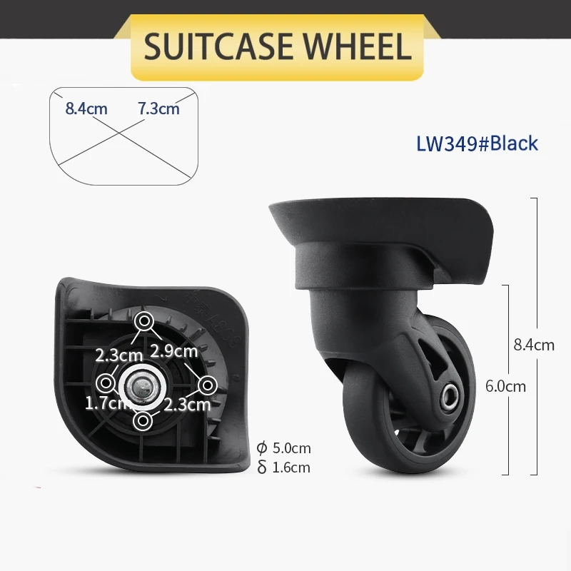 Roda Universal para Trolley Case e Aircraft, Repair Wheel, Silent Suitcase, Viagem Bagagem Acessórios, Alta Qualidade