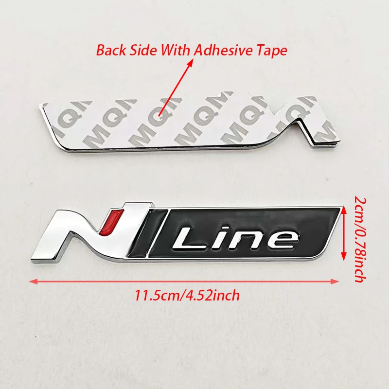 3D Metal Car Styling NLine Logo Rear Boot Trunk Emblem Badge Decal For Hyundai i20 i30 Sonata Kona Elantra Tuson Car Stickers view 6