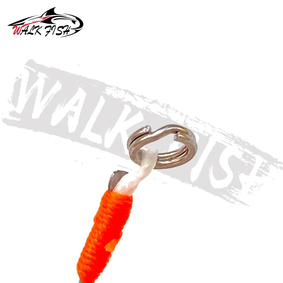 WALK FISH 10PCS Fishing Lure Hardbait Hook DIY Fishing Cast Jigs Assist Hook Barbed Single Jig Hooks Pesca High Carbon Steel