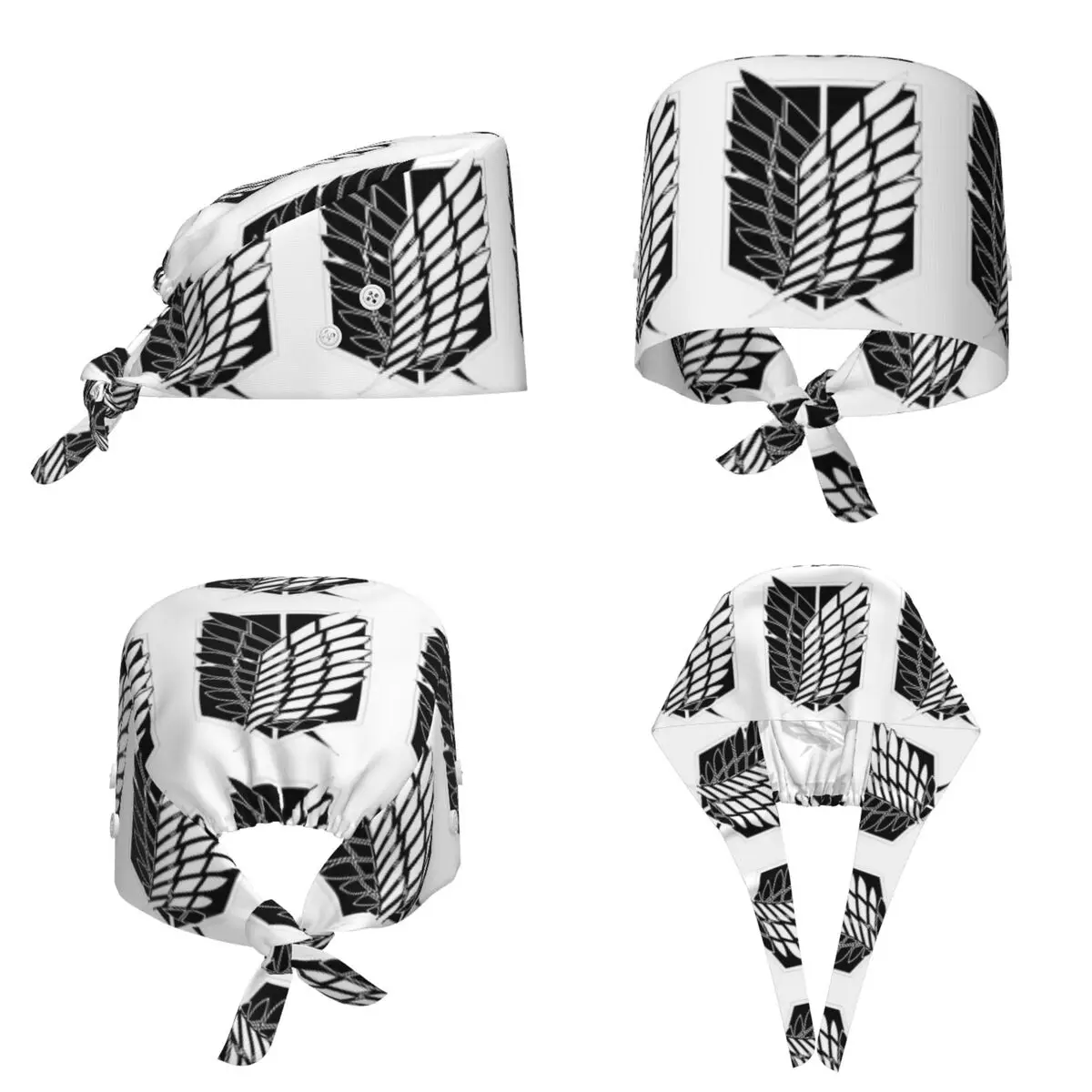Attack On Titan Wings Of Freedom Scrub Hat Doctor Working Surgical Cap Unisex Adjustable Nursing Caps for Dentist