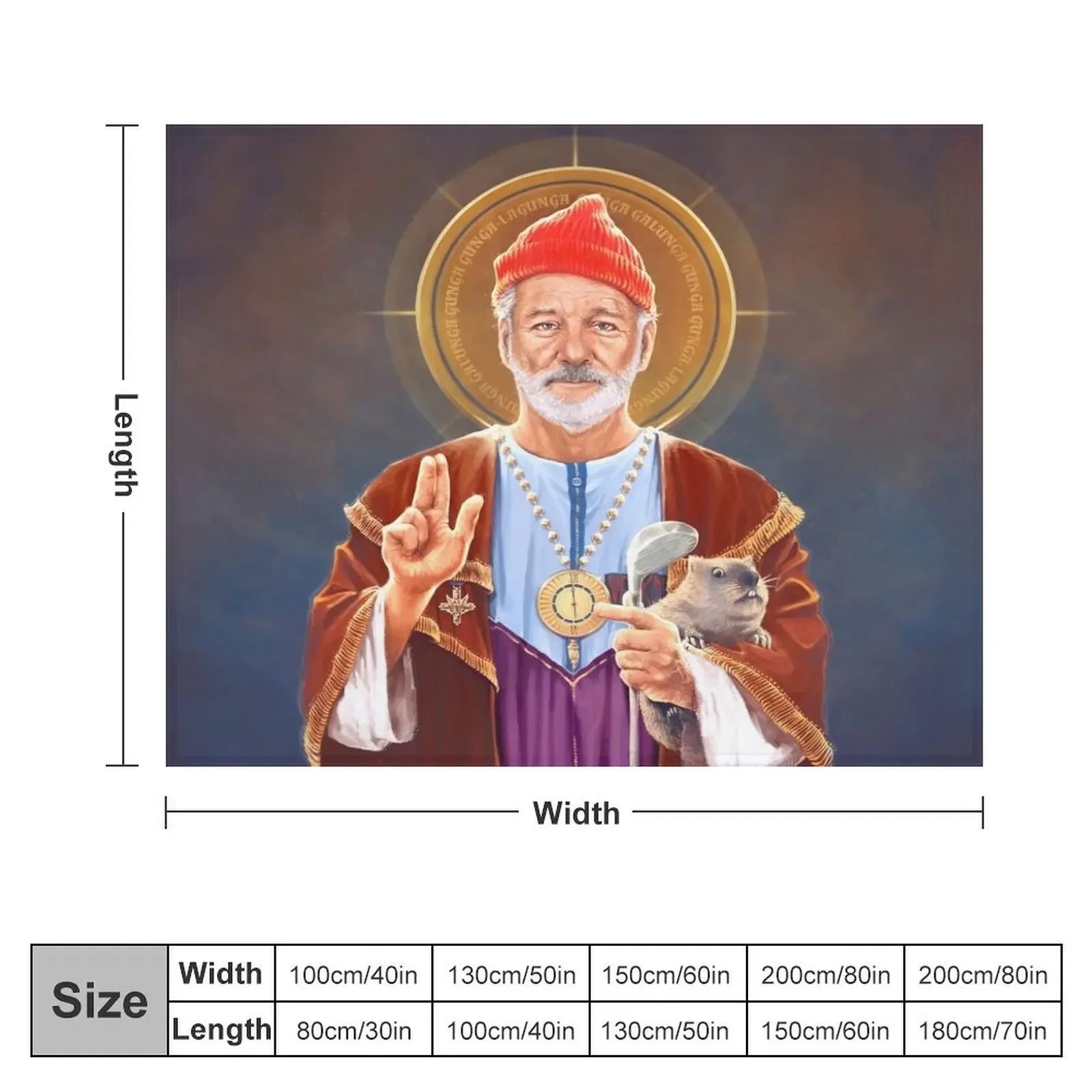 Saint Bill of Murray - Bill Murray Saint Original Religious Painting Throw Blanket halloween Furry cosplay anime Plush Blankets