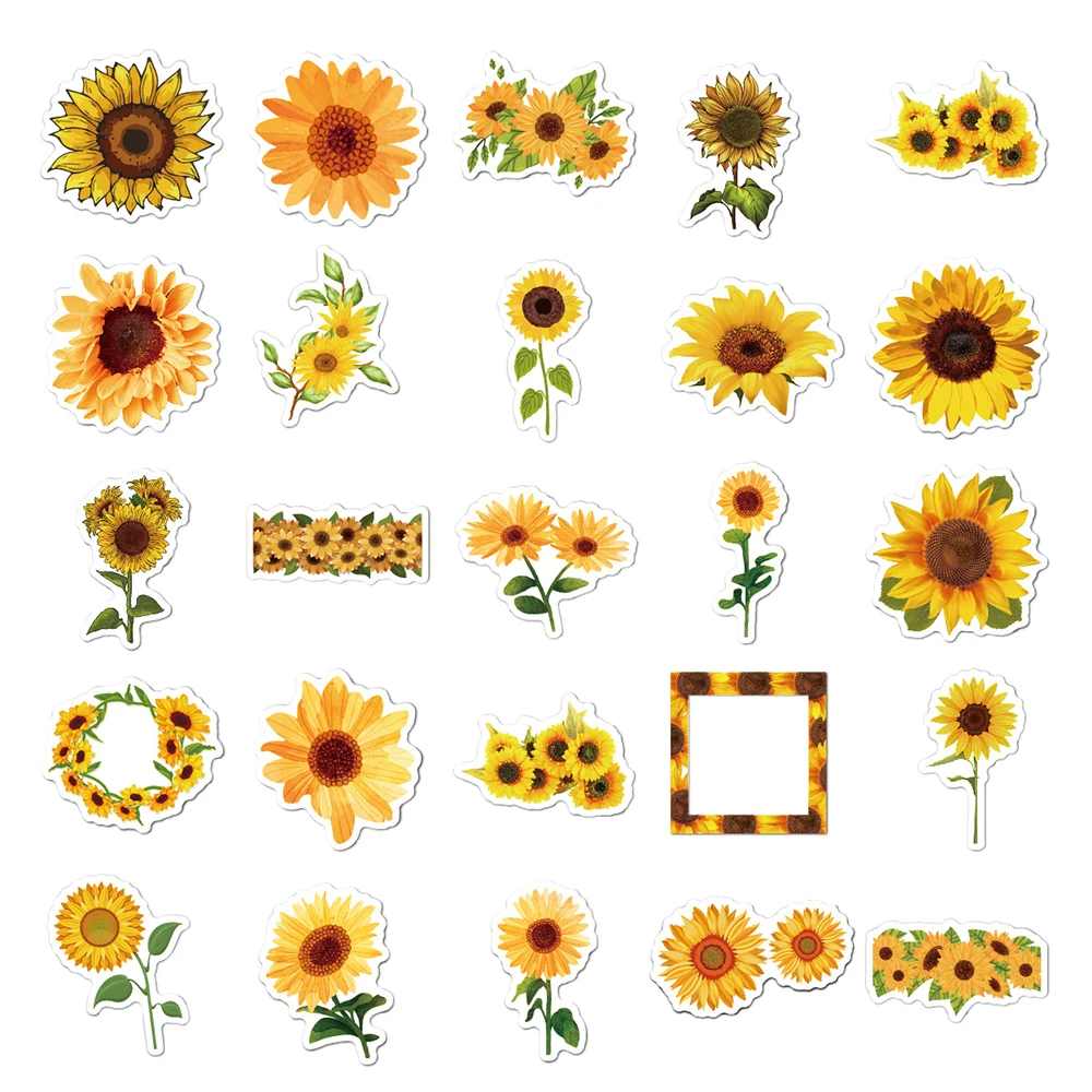 10/30/50PCS You Are My Sunshine Sunflower Cartoon Graffiti Stickers Laptop Luggage Scrapbook Diary Phone Guitar Sticker Kid Toy