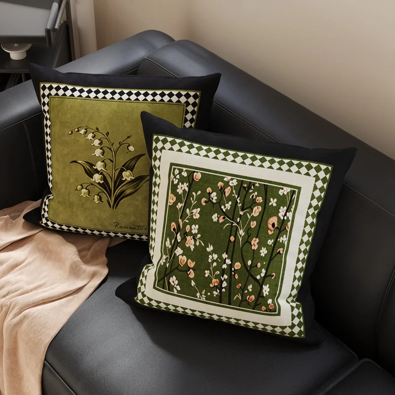 Retro Pillow French Style Square Couch Cushion Bedroom Living Room Sofa Backrest Decorative Pillowcase Removable And Washable