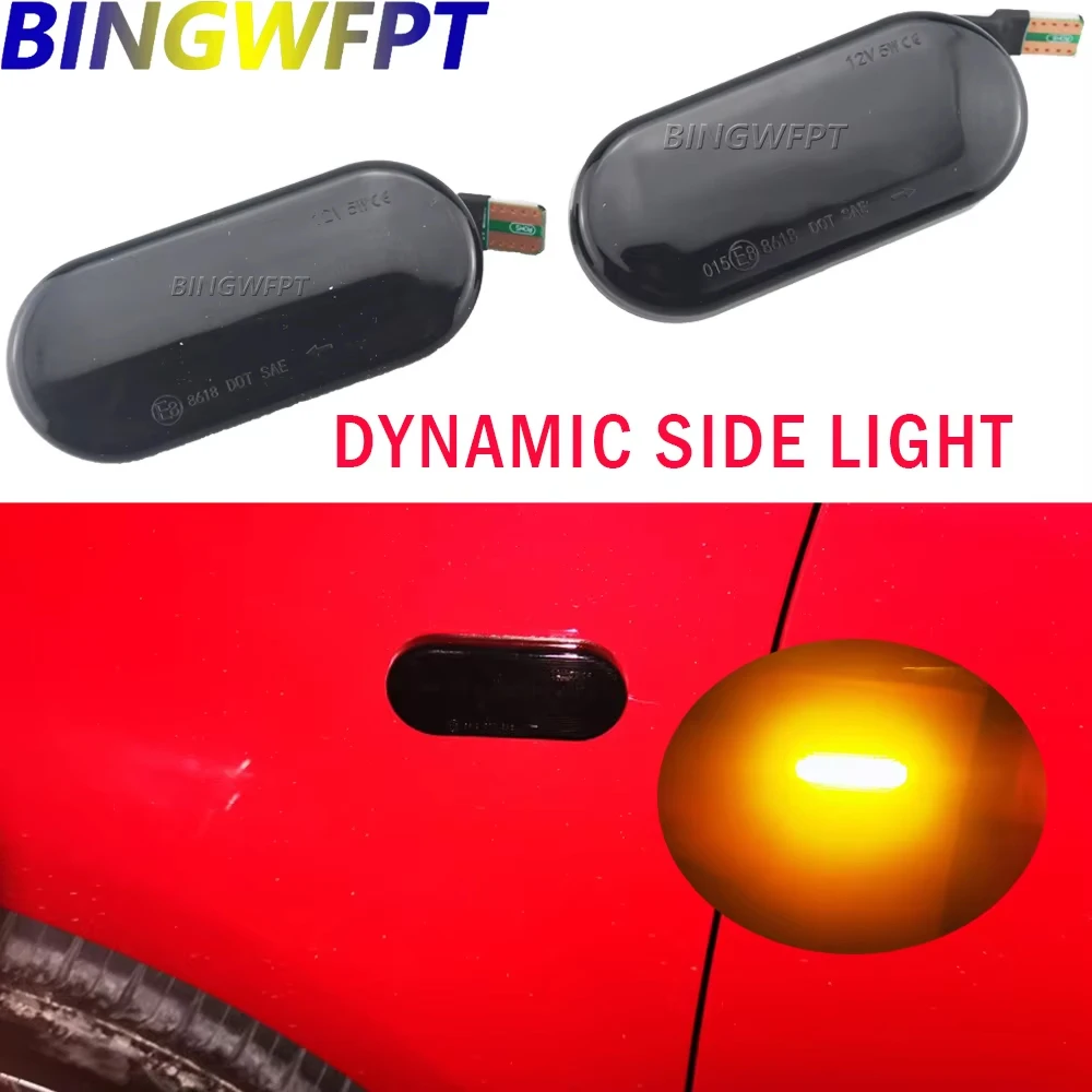 2X Dynamic Led Side Marker Turn Signal Light Sequential Blinker Lamp For VW T5 Jetta Bora Amarok Rabbit 4 Sharan 1 Vento