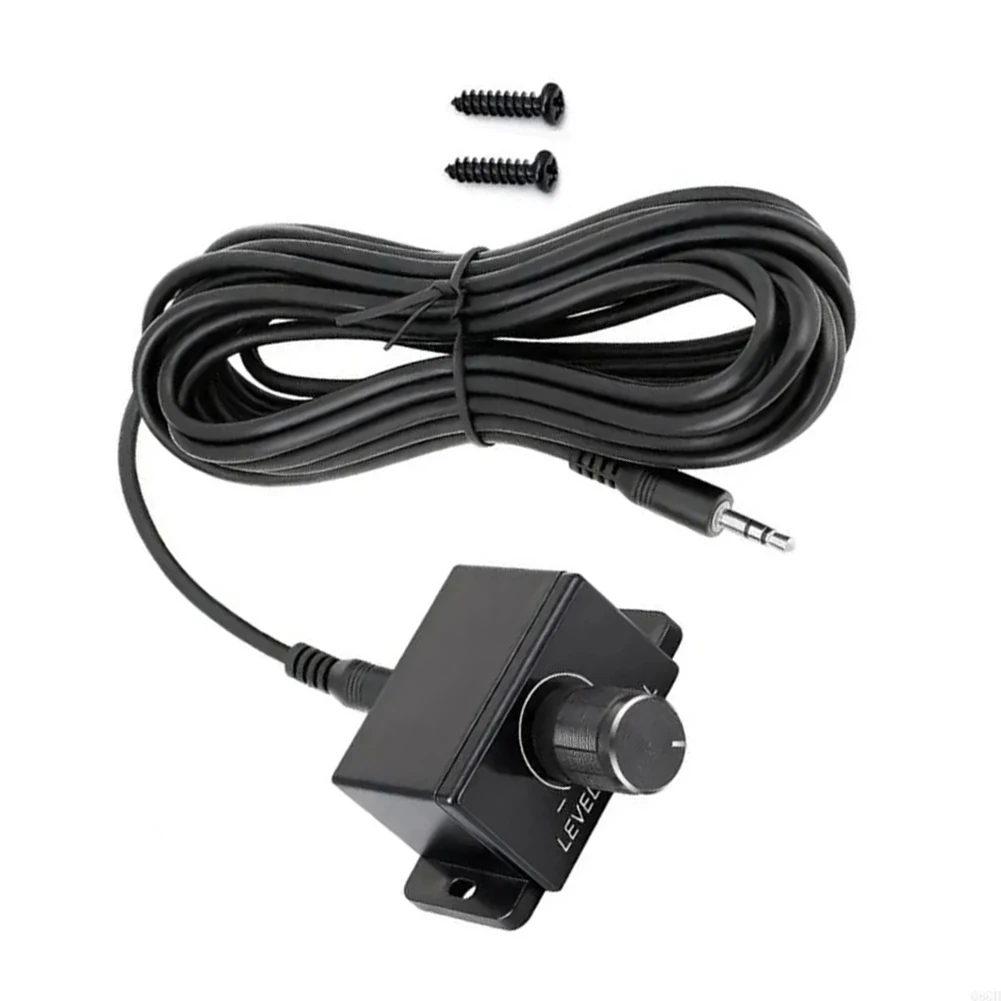 

Low Profile Car Bass Controller Knob for Subwoofer Level Adjustment 3.5mm Audio Cable 5m Length 12V Compatible ABS Metal Build