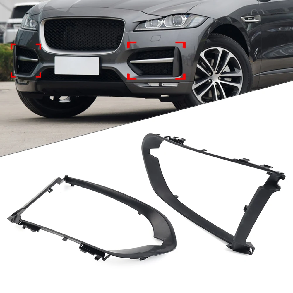 Matte Black Car Fog Lights Fog Lamp Molding Frame Bezel Cover For Jaguar F-Pace R Sport 2016 2017 2018 2019 2020