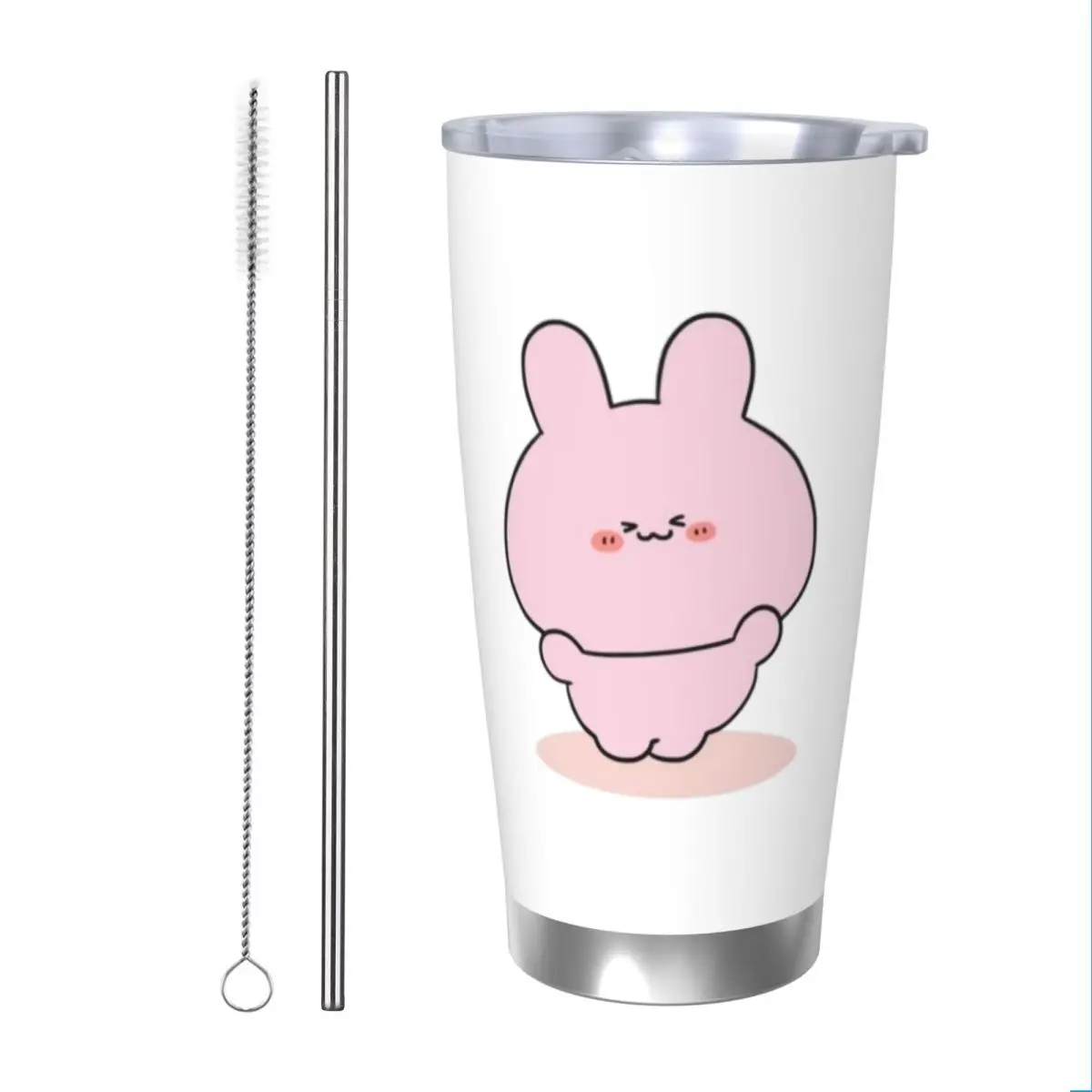 Asamimichaan Cute Asamimi 20oz Stainless Steel Car Mug Straw Thermal Iced Travel Cup Vacuum Insulated Coffee Hot Cup