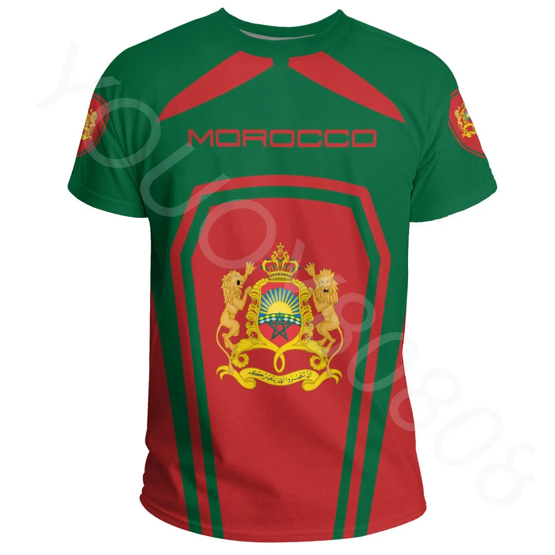 Africa Zone Summer Men's T-Shirt Morocco Country 3D Printing Street Casual Style Morocco Formula 1 T-Shirt