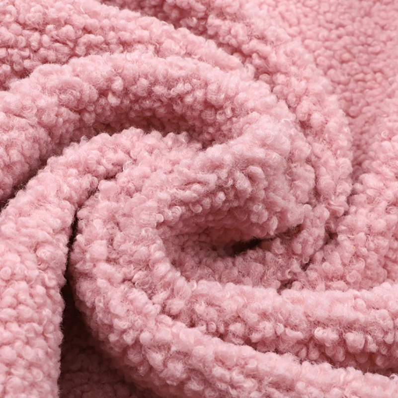 Lambswool Fabric Winter zagęszczony ciepły materiał pluszowa tkanina na lalki do własnoręcznego wykonania szycie ubrań o pół metra