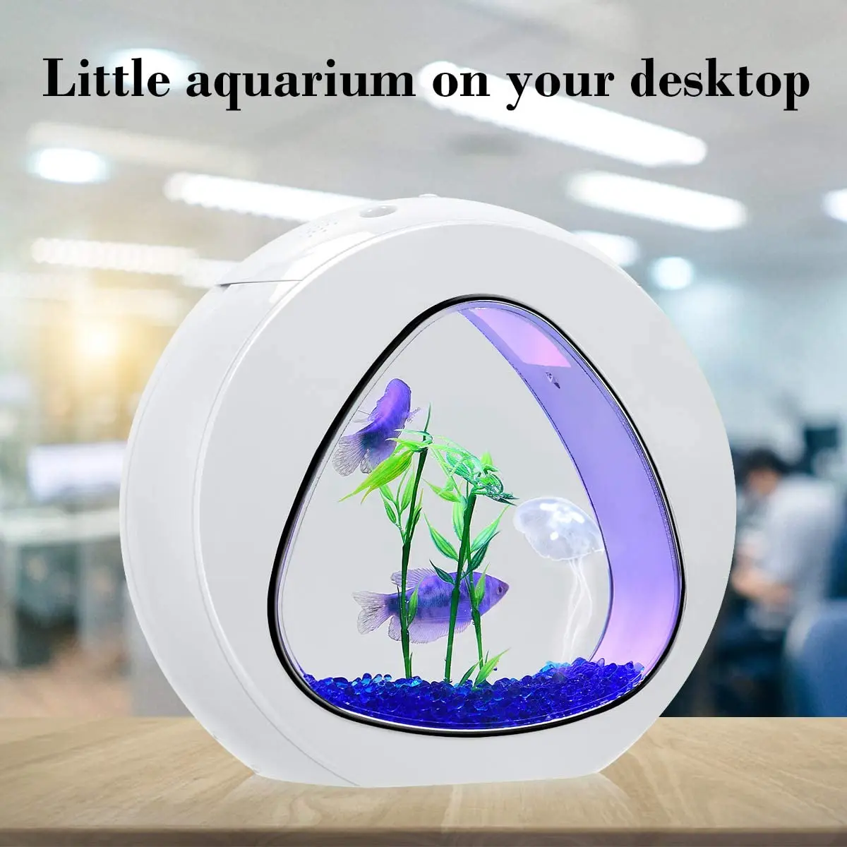 Imagem -05 - Betta Fish Tank com Led Light And Power Filter Aquário Bowl Complete Aquatic Plants Fish Aquarium Vem com Plantas Artificiais Galão