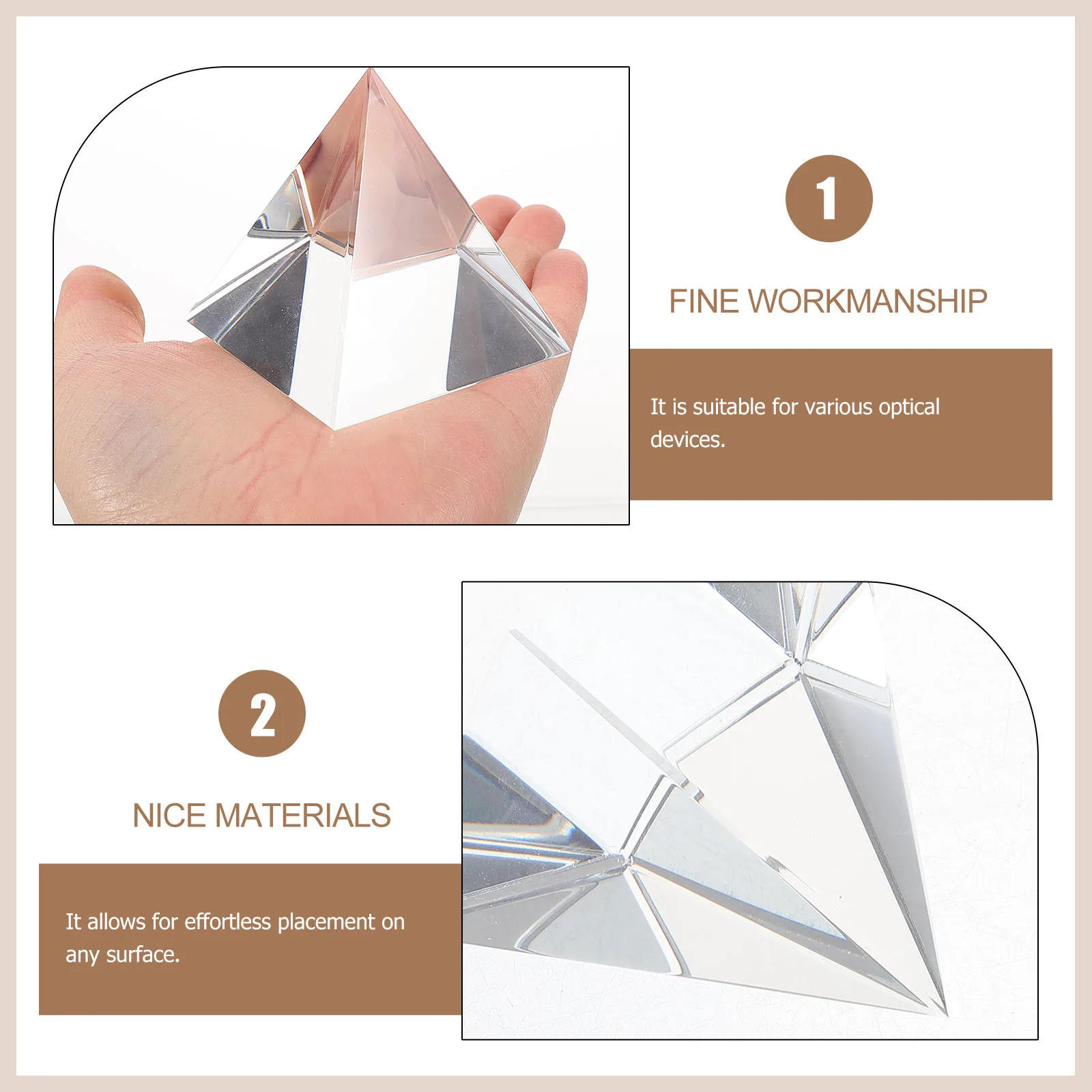 

Optical Glass Prism Pyramid Shape for Light Dispersion Science Project Educational Tool Physical Experiment Prism Sun Catcher