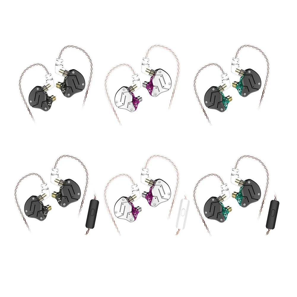 

KZ-ZSN Metal Headphones Hybrid Technology 1BA+1DD HIFI Bass Earbuds Headset