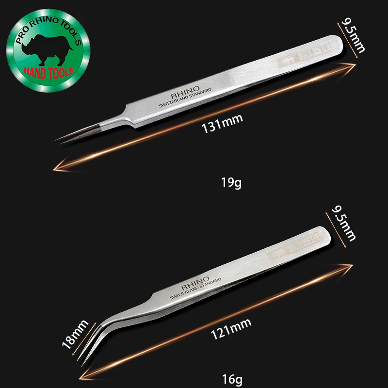 1 Set 6 Pcs Japan RHINO RH Tweezers Anti-acid High-Precision Super Hard Sharp For Repair Watch Or Pick Bird Nest Etc Small Items