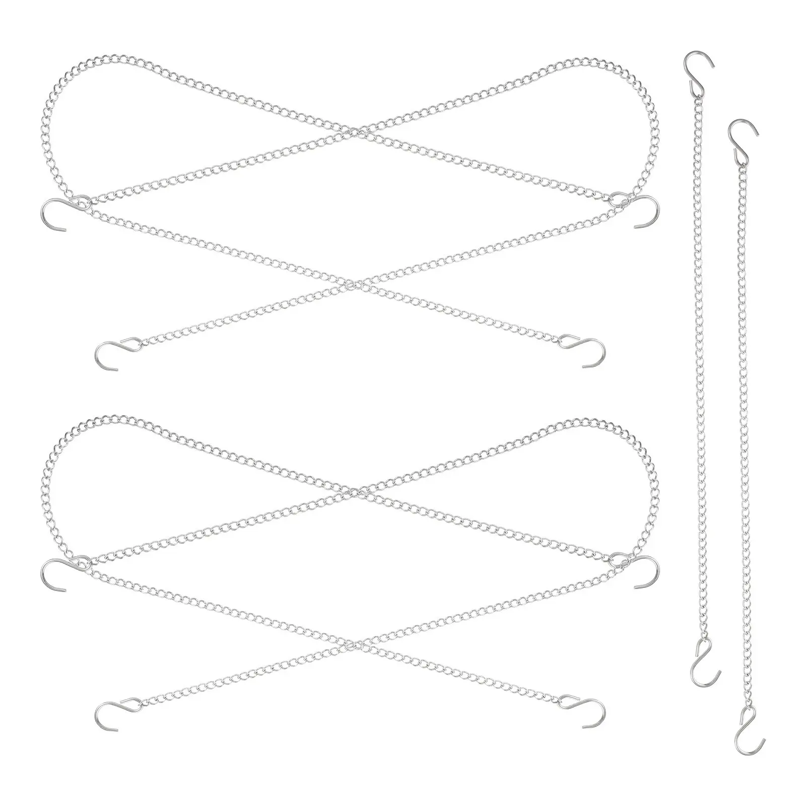 6Pcs Sleek Steel Hanging Chain for Posters Signs Banners Chalkboards Planters Flower Baskets Outdoor Indoor Decorative Chain