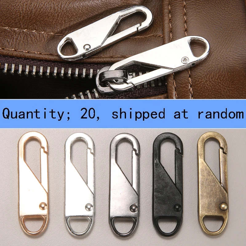 2/5/10/20 Zipper Head Lnstant Repair Kit Linker For Jacket Backpack Luggage Replacement Random Color