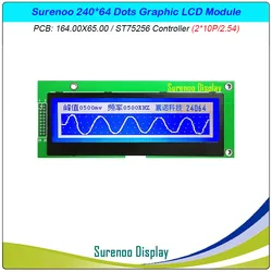 24064 240*64 Graphic Matrix COG LCD Module Display Screen build-in ST75256 Controller White in Blue with Backlight