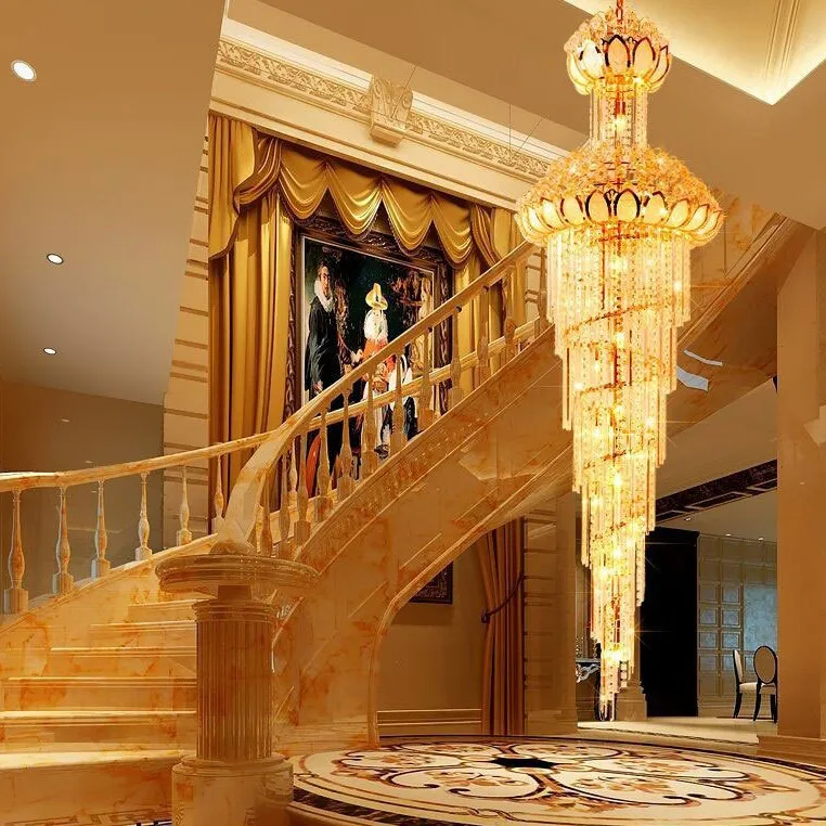 

Лестница, хрустальная, вилла, длинная люстра, круглая, гостиная, яркая