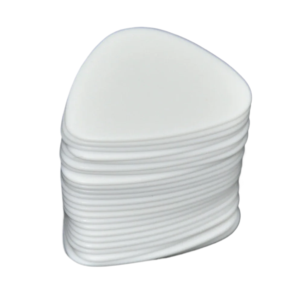 

Lots of 100pcs Solid White Gauge 0.46mm / 0.71mm / 0.96mm / 1.2mm Delrin Guitar Bass Picks Plectrums