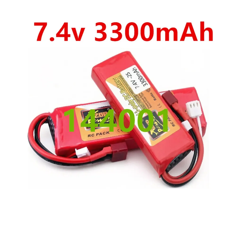 144001 12428 RC Cars Parts Battery 2S 7.4V 3300mAh Lipo Battery 1-5pcs