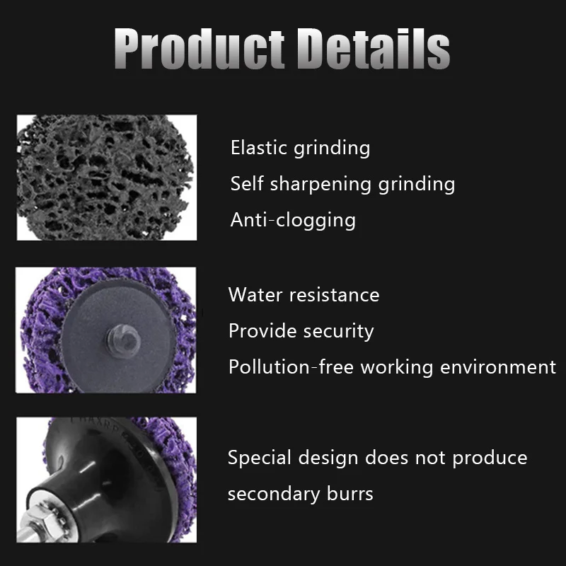3Pcs 2-Inch Strip Discs Stripping Wheel Polishing Wheel with 1 Part holder Grinding Disc for Clean and Remove Paint