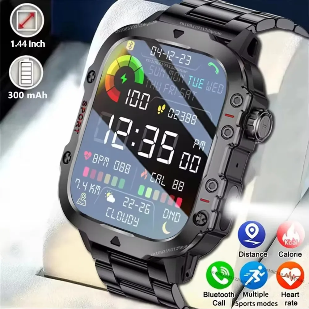 New Military GPS Smart Watch Men Flashlight Compass Waterproof 600mAh Battery Outdoor Sport Tracker Bluetooth Call Smartwatch