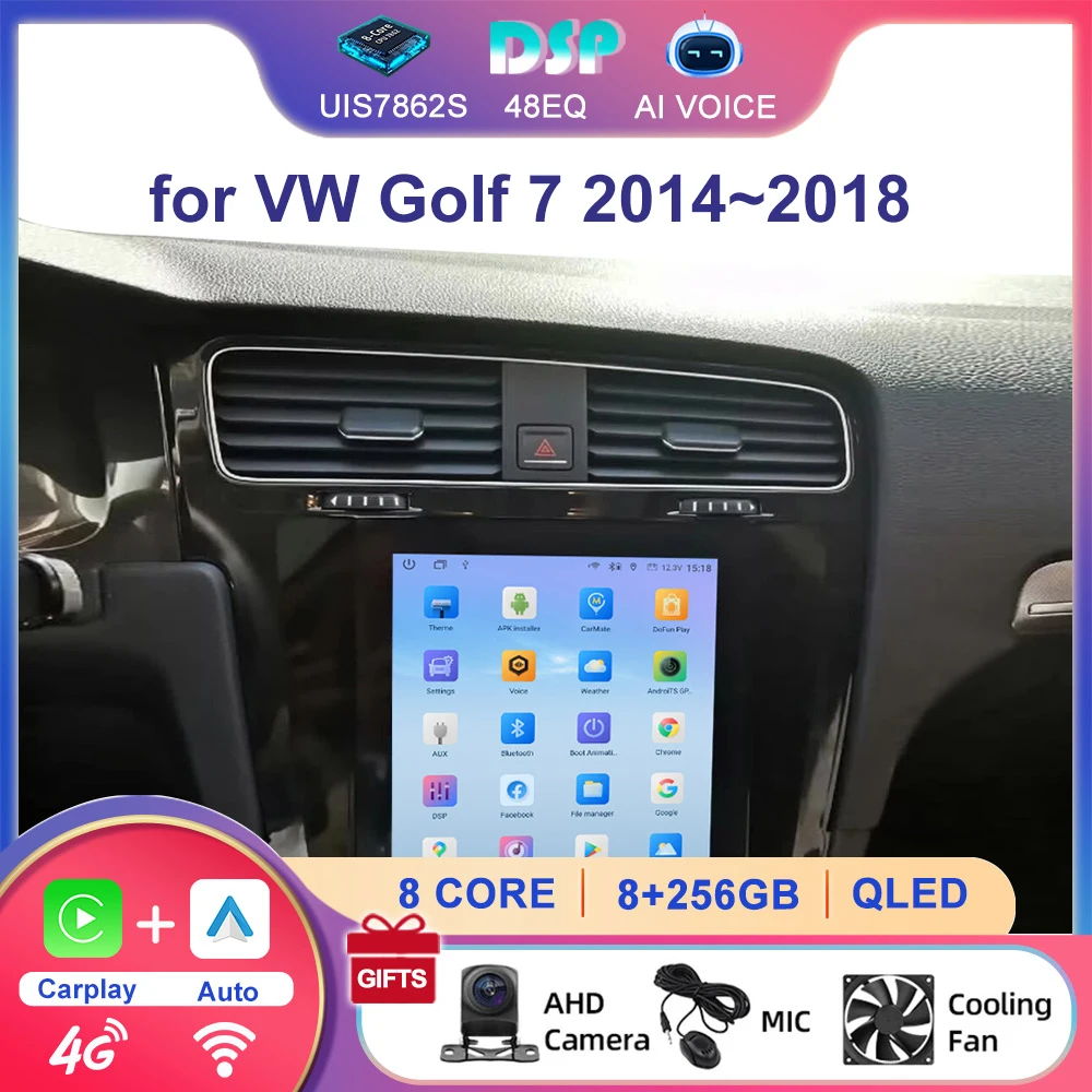 Vertical Touch Screen Carplay Android Auto Car Radio for Volkswagen Golf 7 2014~2018 Car Head Unit Multimedia Stereo Player