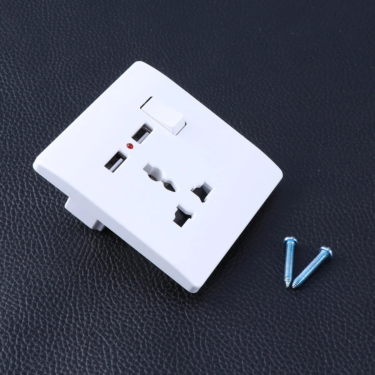 

Universal 3-Pin Wall Socket Charger Power Supply Faceplate with Dual USB Output 2A Fast Charging for Smartphones Tablets Cameras