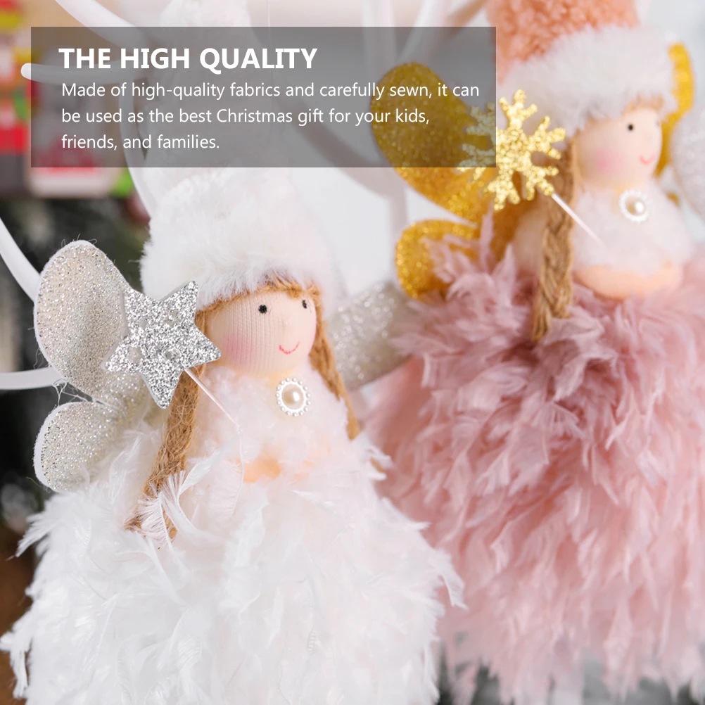 

3 Pcs Cute Angel Ornament Home Decor Cloth Christmas Tree Pendant Decorations