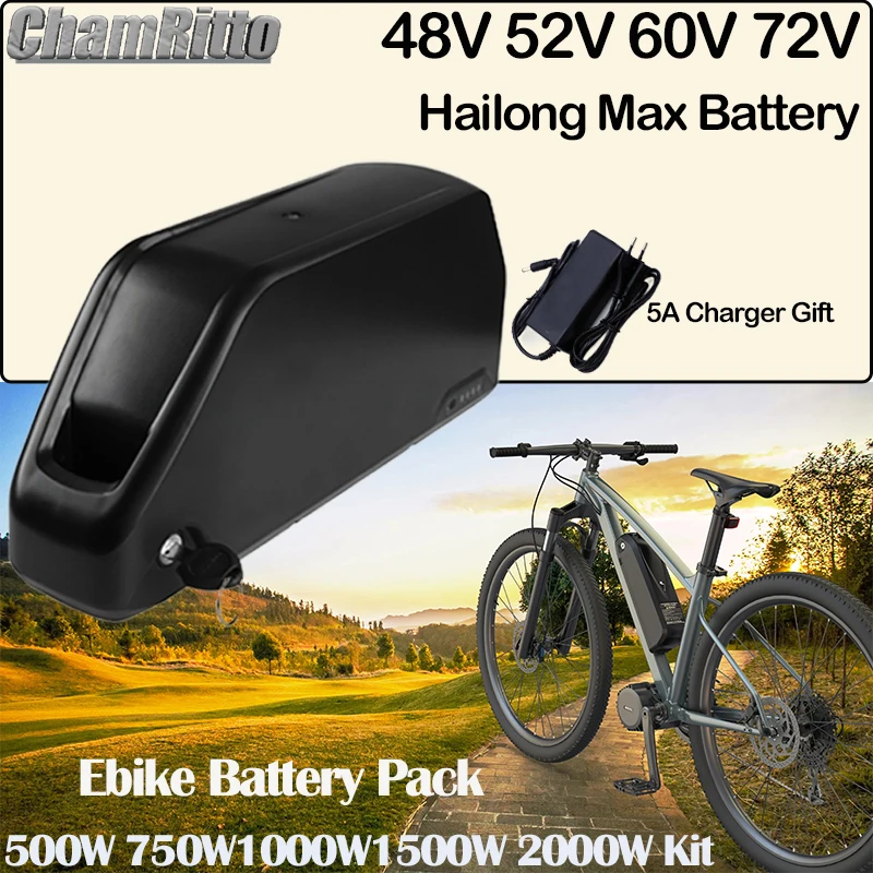 5 Pin Hailong Ebike Akku 48V 52V72V 30ah 50ah 40ah 20ah Electric Bicycle 21700 50E 36V 60VDowntube Electric Bicycle Battery Pack