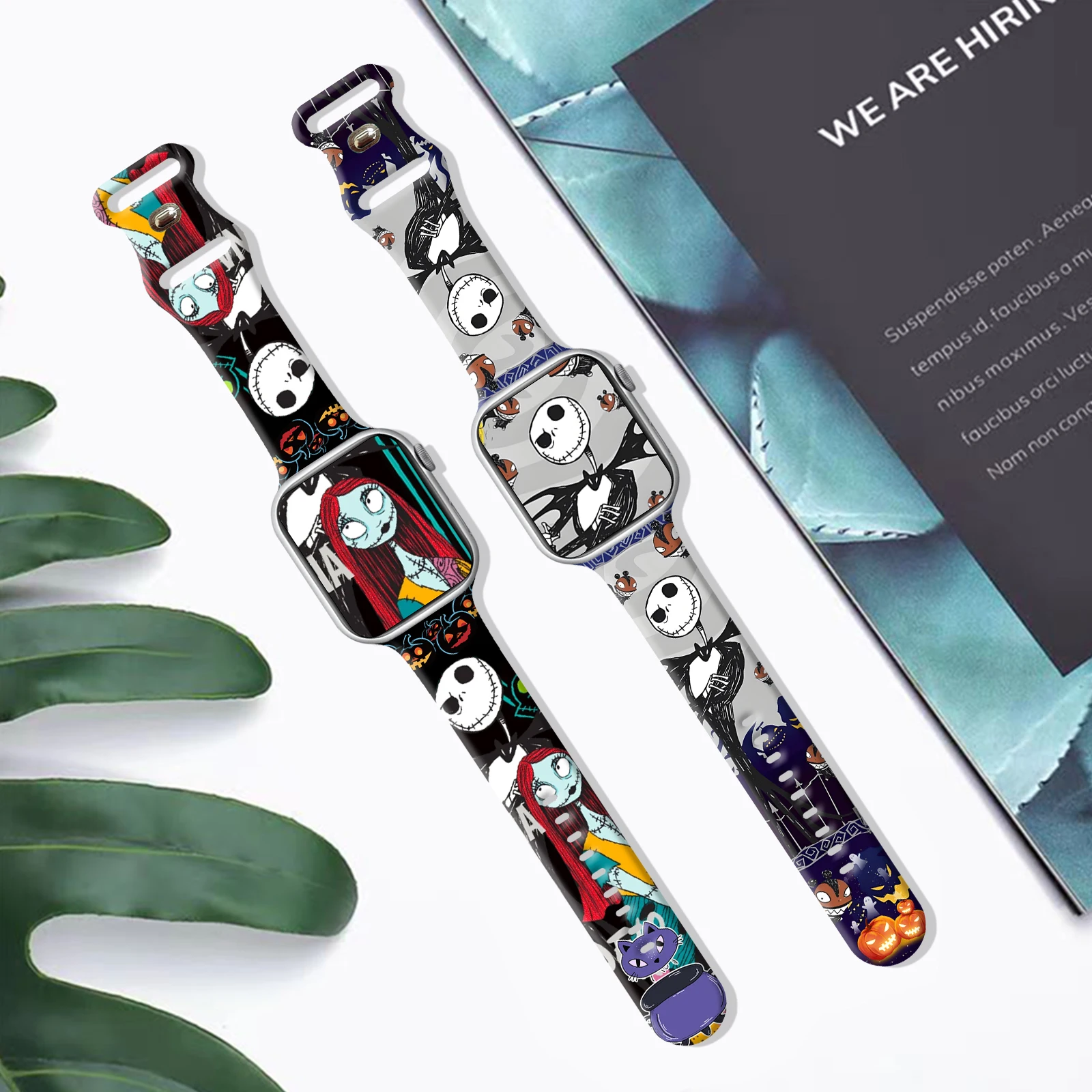 حزام ديزني كابوس قبل عيد الميلاد لساعة أبل 11 10 9 سوار من السيليكون قابل للاستبدال لساعة iWatch 46/44/42/41 ملم