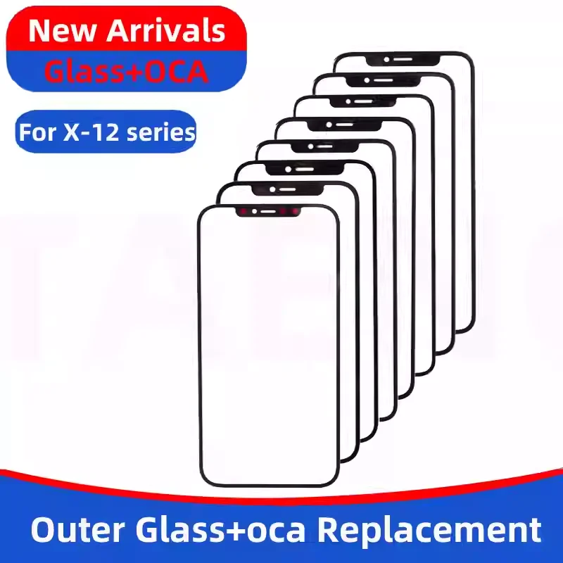 2PCS TAENO 외부 유리 + OCA iPhone X XR XS 11 15 14 12 13 16 pro mini proMax 소유 성 코팅 스크린 커버 교체