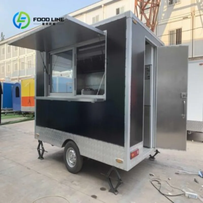 Customized Mobile Kitchen Food Trailers Fully Equipped Remorque Mobile Pizza Fast Food Trucks with Full Kitchen for Sale
