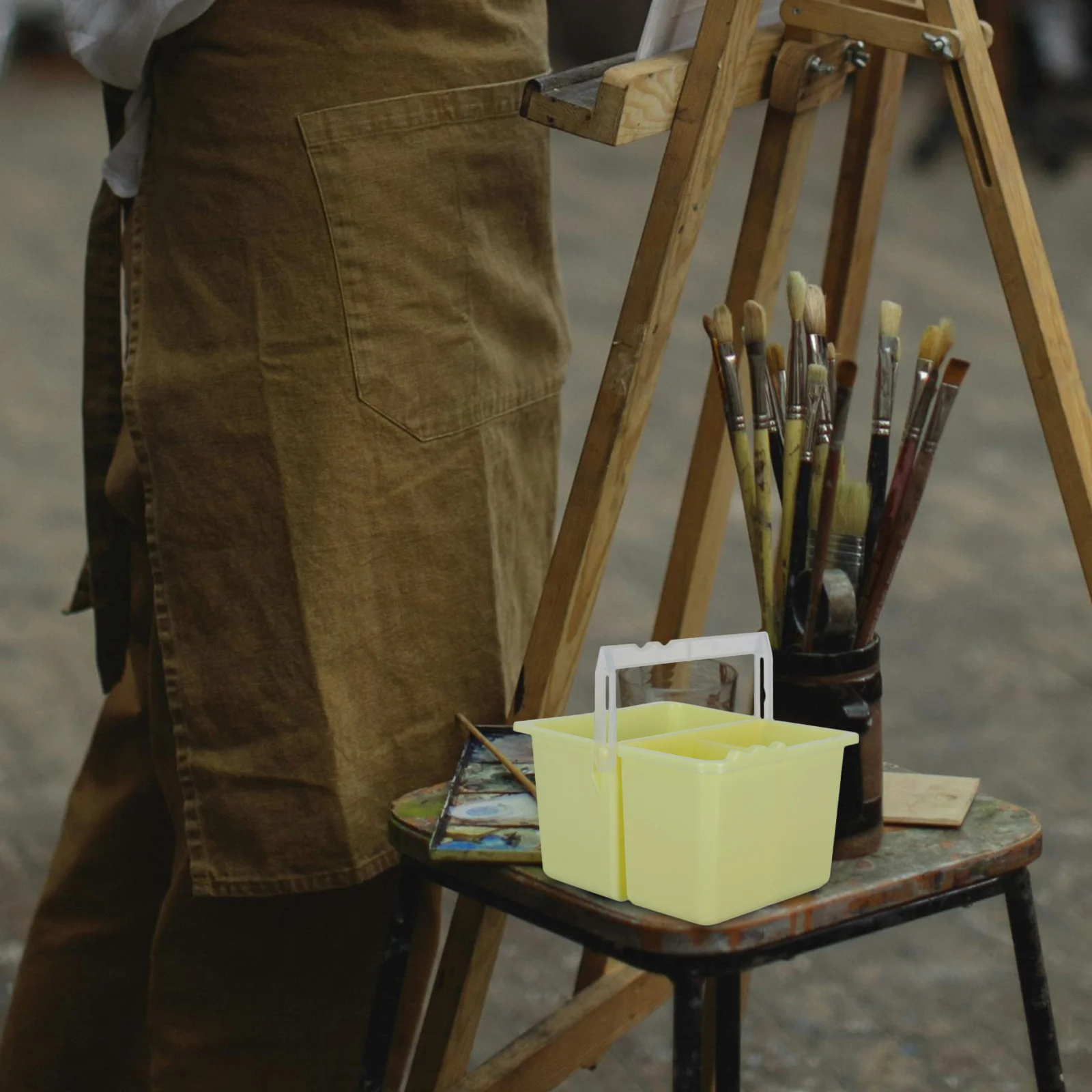 2 pezzi secchiello per matita pennello strumenti per il lavaggio porta vernice rondella pittura a olio bacche per artisti