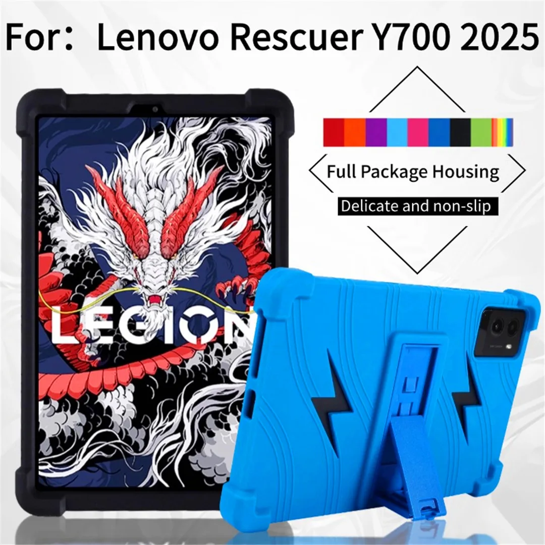 

For Lenovo Legion Y700 Gen3 2025 TB321FU 8.8" Tablet Protective Shell, Soft Silicone Shockproof Case with Stand
