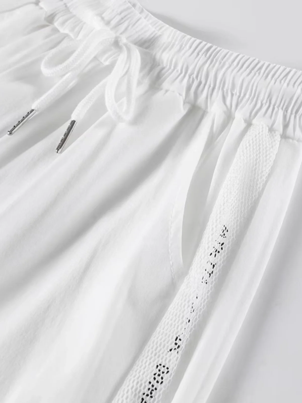 Qui Dry Thin Sport Pants Mulheres Verão Solto Casual Me Anti-Mosquito Amarrado Pé Calças de Seda Gelo Cintura Alta Nove Pontos Haraj...