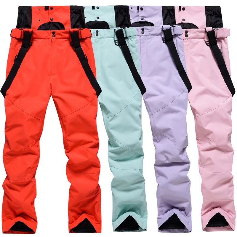 New Ski Pants Men and Women Plus Size Warm Outdoor Skiing Snowboarding Sports Wear Waterproof Windproof White Pants XXXL