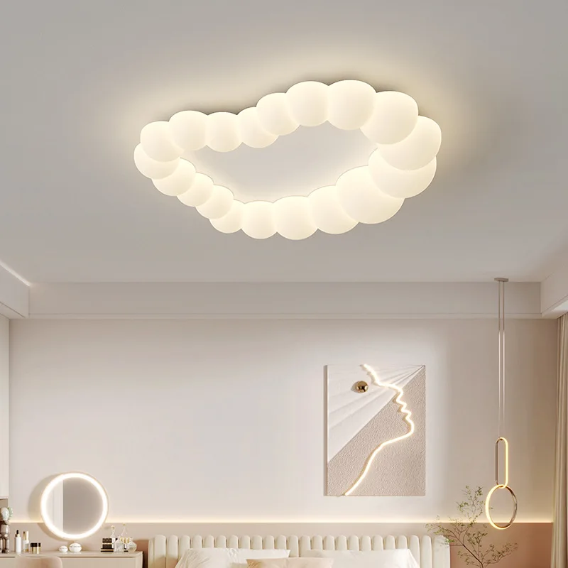 

2024 New Eyecare Girl Children's Room Modern Simple Ceiling Light ledH Master Bedroom Light Cream Wind Dining Room Light