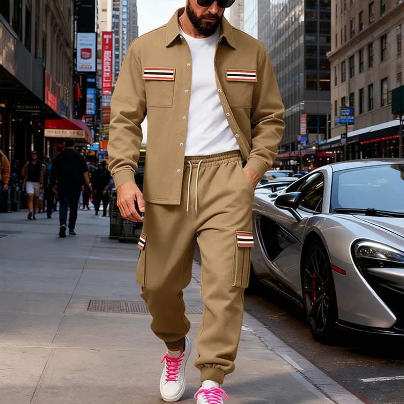 منتجات شتوية جديدة عبر الحدود مجموعة قميص سترة حرارية مخملية فضفاضة ثقيلة للرجال في الهواء الطلق #2