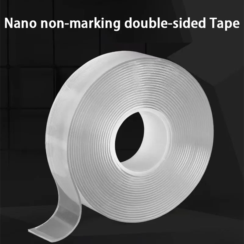 

1M 10mm-50mm Extra Thin Nano Adhesive Tape - Transparent Double Sided Sticky Pad for Wall Mounting, No Drill No Damage