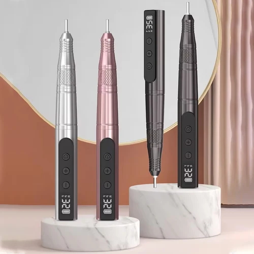 Taladro de uñas inalámbrico profesional, lima de uñas eléctrica recargable de 35,000rpm para uñas de Gel acrílico, Kits de manicura y pedicura