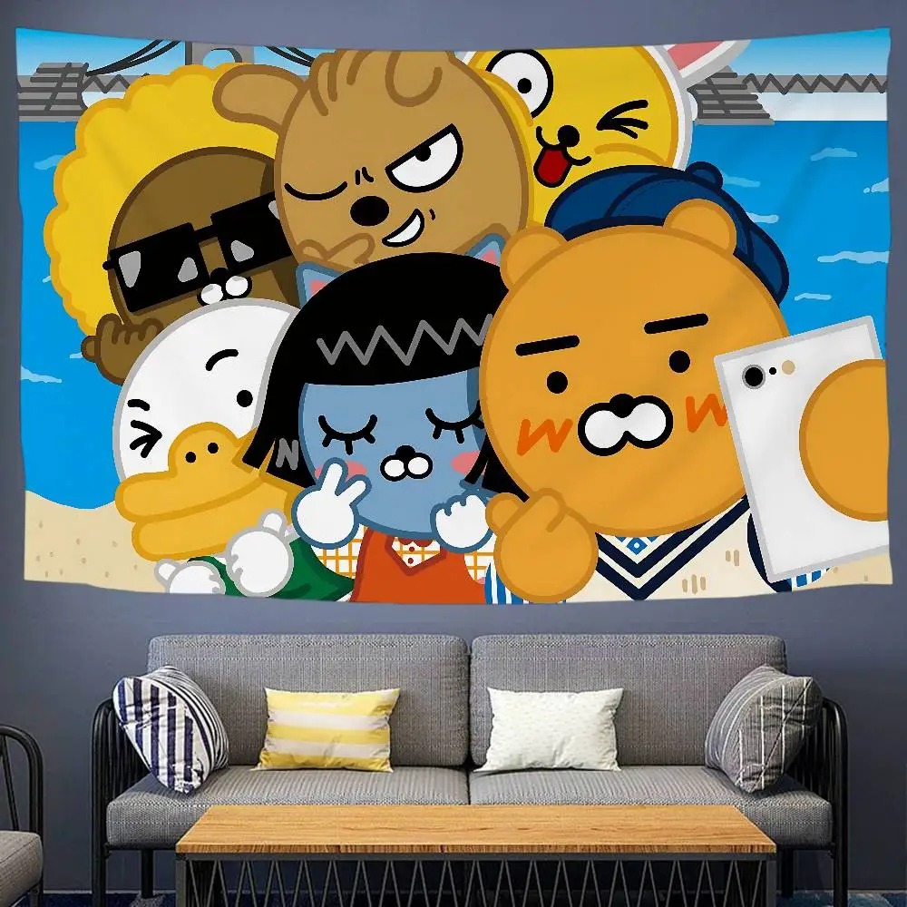 K-Kakao F-Friends Cartoon Chart Tapestry Art Science Fiction Room Home Decor Cheap Hippie Wall Hanging